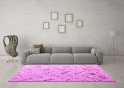 Machine Washable Abstract Purple Modern Area Rugs in a Living Room, wshabs4423pur