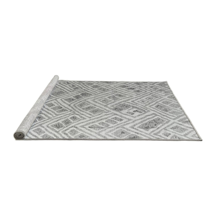 Sideview of Machine Washable Abstract Gray Modern Rug, wshabs4423gry