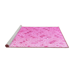 Sideview of Machine Washable Abstract Pink Modern Rug, wshabs4423pnk