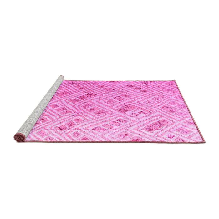 Sideview of Machine Washable Abstract Pink Modern Rug, wshabs4423pnk