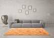 Machine Washable Abstract Orange Modern Area Rugs in a Living Room, wshabs4423org