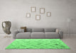 Machine Washable Abstract Emerald Green Modern Area Rugs in a Living Room,, wshabs4423emgrn