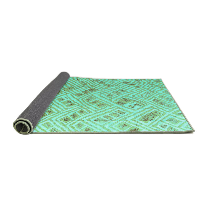 Sideview of Abstract Turquoise Modern Rug, abs4423turq