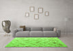 Machine Washable Abstract Green Modern Area Rugs in a Living Room,, wshabs4423grn