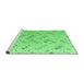 Sideview of Machine Washable Abstract Emerald Green Modern Area Rugs, wshabs4423emgrn