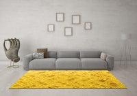 Machine Washable Abstract Yellow Modern Rug, wshabs4423yw