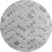 Round Abstract Gray Modern Rug, abs4423gry