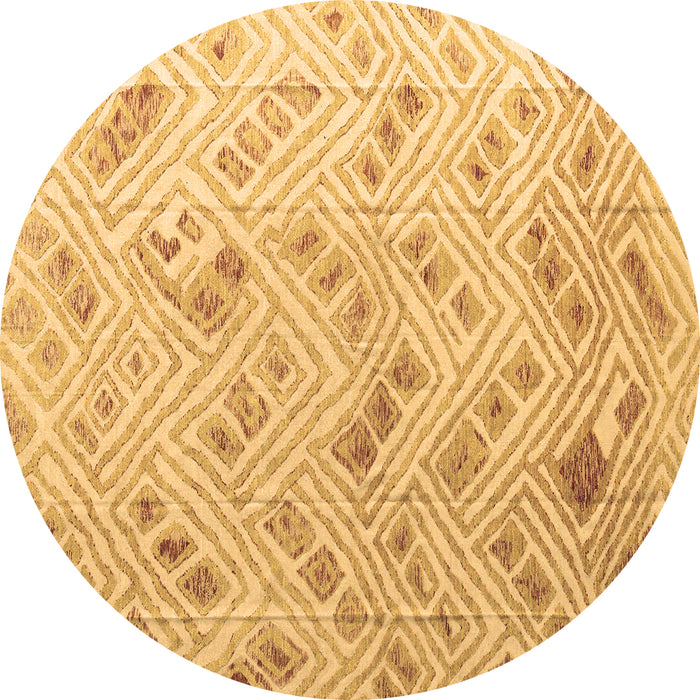Round Abstract Brown Modern Rug, abs4423brn
