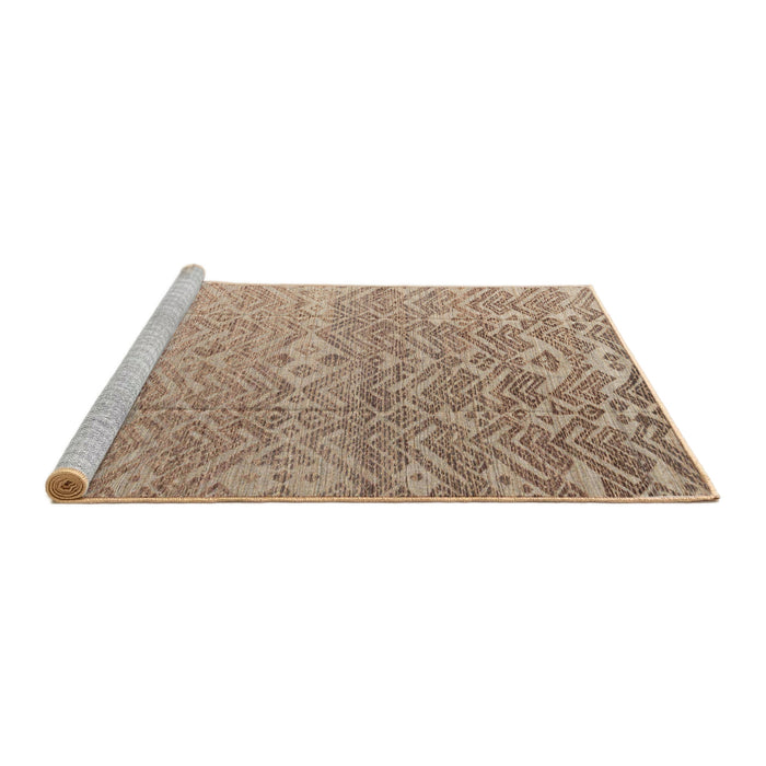Sideview of Machine Washable Abstract Brown Sugar Brown Rug, wshabs4424
