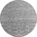 Round Machine Washable Abstract Gray Modern Rug, wshabs4424gry