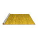 Sideview of Machine Washable Abstract Yellow Modern Rug, wshabs4424yw