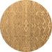 Round Abstract Brown Modern Rug, abs4424brn