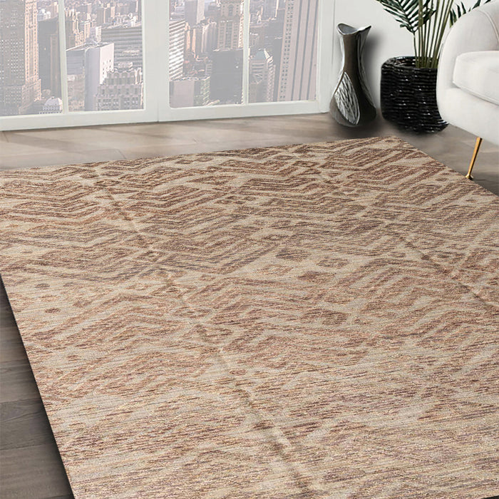 Abstract Brown Modern Rug in Family Room, abs4424