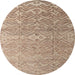 Round Abstract Brown Modern Rug, abs4424