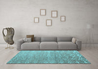 Machine Washable Abstract Light Blue Modern Rug, wshabs4424lblu