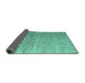 Sideview of Abstract Turquoise Modern Rug, abs4424turq