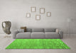 Machine Washable Abstract Green Modern Area Rugs in a Living Room,, wshabs4424grn