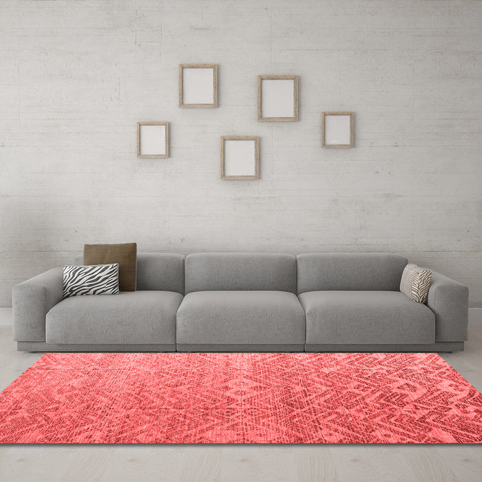 Modern Red Washable Rugs