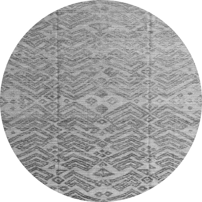 Round Abstract Gray Modern Rug, abs4424gry