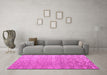 Machine Washable Abstract Pink Modern Rug in a Living Room, wshabs4424pnk