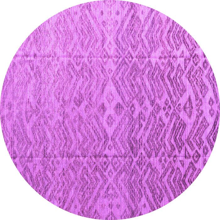 Round Machine Washable Abstract Purple Modern Area Rugs, wshabs4424pur