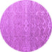 Round Machine Washable Abstract Purple Modern Area Rugs, wshabs4424pur