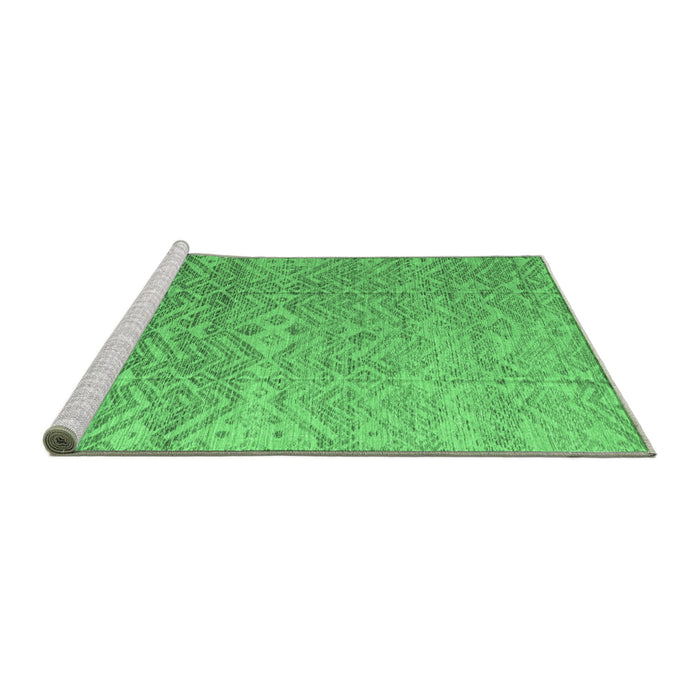 Sideview of Machine Washable Abstract Emerald Green Modern Area Rugs, wshabs4424emgrn