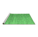 Sideview of Machine Washable Abstract Emerald Green Modern Area Rugs, wshabs4424emgrn