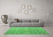 Machine Washable Abstract Emerald Green Modern Area Rugs in a Living Room,, wshabs4424emgrn