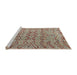 Sideview of Machine Washable Abstract Dark Gold Brown Rug, wshabs4425