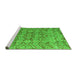 Sideview of Machine Washable Abstract Green Modern Area Rugs, wshabs4425grn