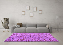 Machine Washable Abstract Purple Modern Area Rugs in a Living Room, wshabs4425pur