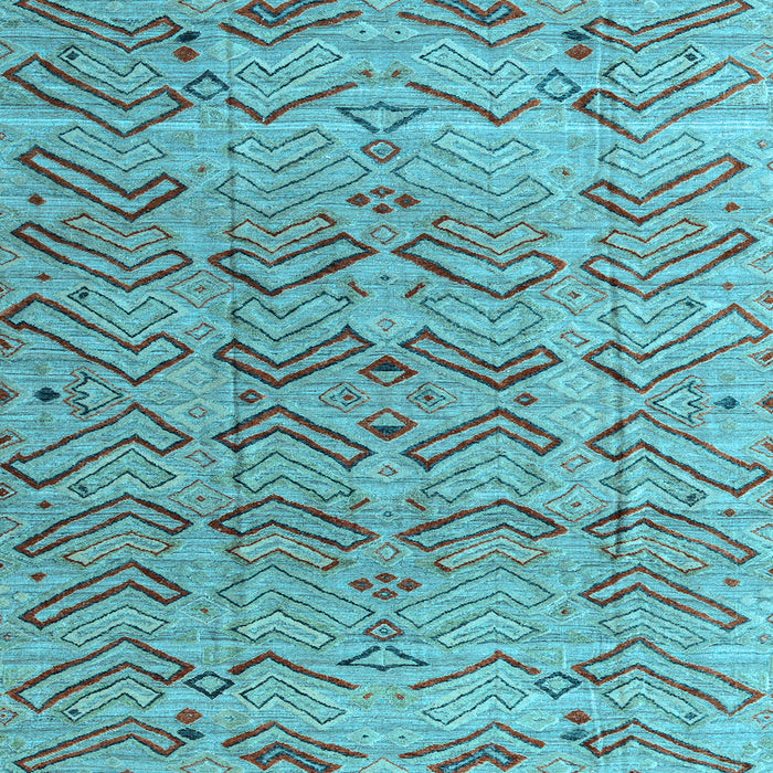 Square Abstract Light Blue Modern Rug, abs4425lblu