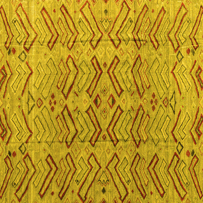 Square Abstract Yellow Modern Rug, abs4425yw