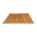 Sideview of Machine Washable Abstract Orange Modern Area Rugs, wshabs4425org