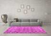 Machine Washable Abstract Pink Modern Rug in a Living Room, wshabs4425pnk