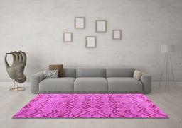 Machine Washable Abstract Pink Modern Rug in a Living Room, wshabs4425pnk