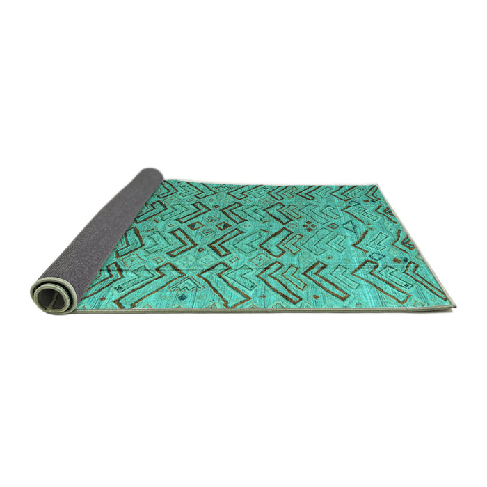 Sideview of Abstract Turquoise Modern Rug, abs4425turq