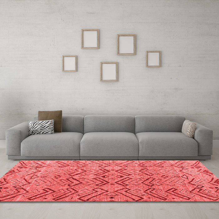 Modern Red Washable Rugs
