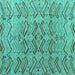 Square Machine Washable Abstract Turquoise Modern Area Rugs, wshabs4425turq