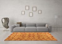 Machine Washable Abstract Orange Modern Rug, wshabs4425org