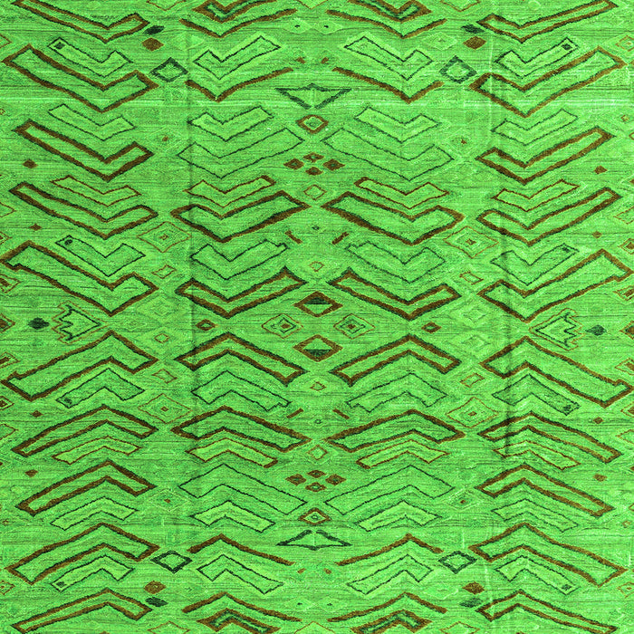 Square Machine Washable Abstract Green Modern Area Rugs, wshabs4425grn