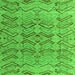 Square Machine Washable Abstract Green Modern Area Rugs, wshabs4425grn