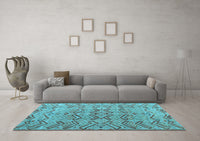 Machine Washable Abstract Light Blue Modern Rug, wshabs4425lblu