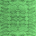 Square Machine Washable Abstract Emerald Green Modern Area Rugs, wshabs4425emgrn