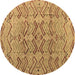 Round Abstract Brown Modern Rug, abs4425brn