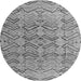 Round Machine Washable Abstract Gray Modern Rug, wshabs4425gry