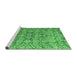 Sideview of Machine Washable Abstract Emerald Green Modern Area Rugs, wshabs4425emgrn