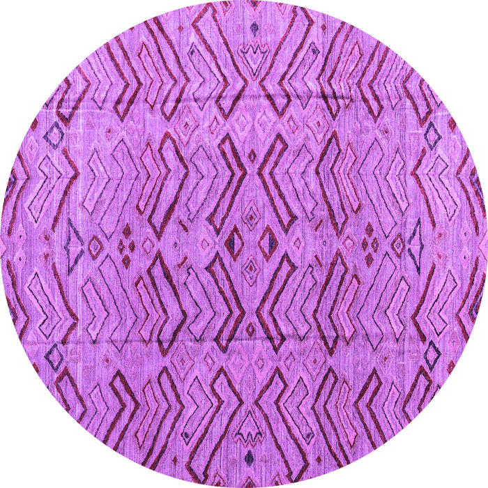 Round Abstract Purple Modern Rug, abs4425pur