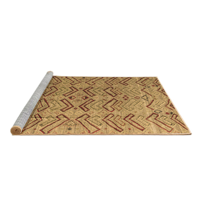 Sideview of Machine Washable Abstract Brown Modern Rug, wshabs4425brn